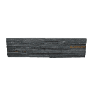 Stone wall - Sortrust smalstripet veggpanel