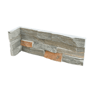 Stone wall - Grå-rust innvendig hjørne